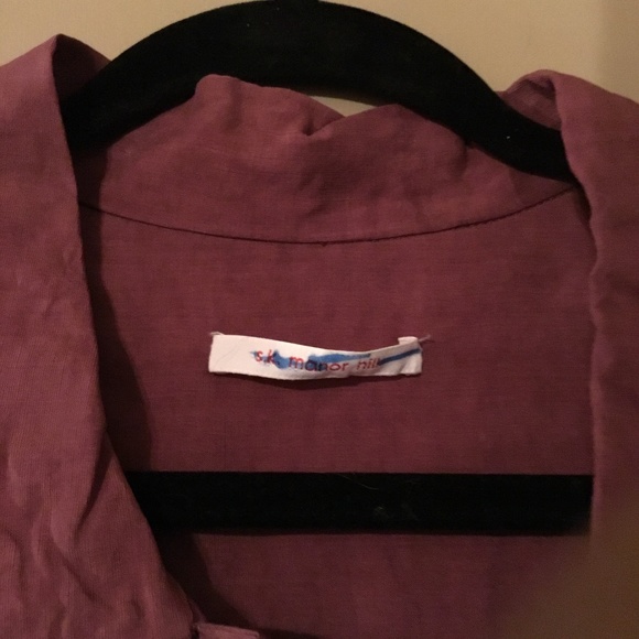 New S.K manor hillSage Magenta Viscose and linen shirt - Picture 3 of 3